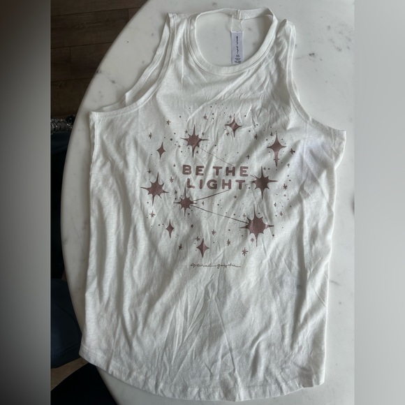 Spiritual Gangster Tops - Spiritual Gangster | XS low back tank top with bronze stars be the light NWT